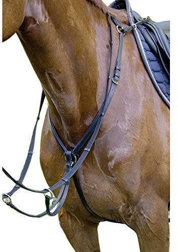 HKM Ruby Auxiliary Reins & Breastplate 2400 Brown Thoroughbred