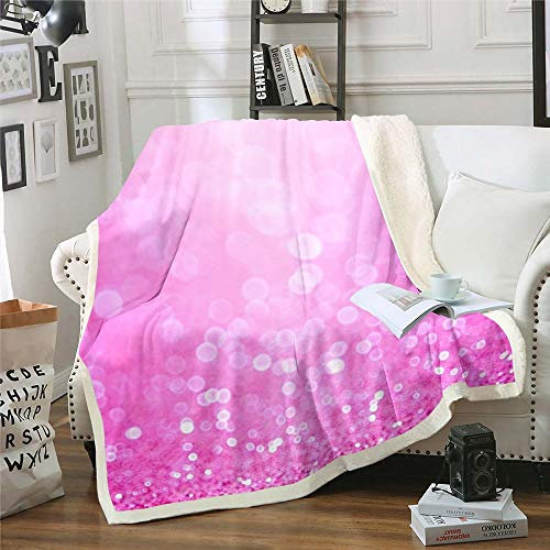 richhome Romantischer Flieder Wohndecke 130x150cm Einfarbig Wohndecke für Kinder Jungen Mädchen Helles Lila Flanell Fleecedecke Sherpa Fleece Decke Throw Plüsch Decke