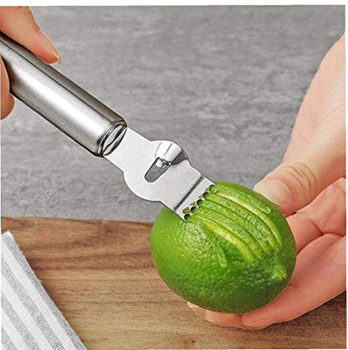 TOSSPER Zitrone Schäler, Edelstahl Orange Zester Citrus Lime Peeling Obst Werkzeug Küche Zu
