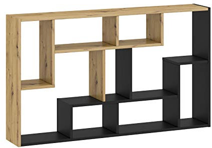 Target Home Bücherregal vielen Fächer Standregal Aktenregal Hochregal Aufbewahrung Regal horizontal/Vertical, an der Wand hängen/auf dem Boden stehend (70.2 x 120 x 20.1 cm, Schwarz Eiche Artisan)
