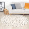 FRAAI | Home & Living Teppich Hochflor Rund - Grand Dots Creme Schwarz - Punkte - Modern, Skandinavisch - Wohnzimmer, Esszimmer, Schlafzimmer - Fellteppich - Carpet