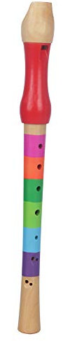 Holzflöte Spielzeug Holz Recorder 4 Colors Pädagogische Blockflöte für Kinder Anfänger Praxis(sieben Farben)