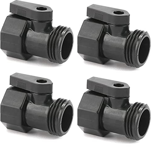 4 Pack 3/4 Garden Hose Shut Off Valve,1-Way Restricted-Flow Water Shut-Off, Fits 3/4 Inch Hose Connector