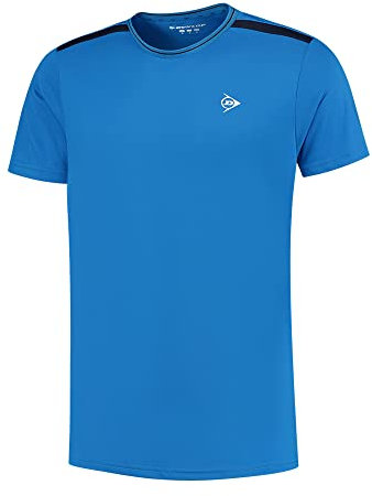 DUNLOP Herren Sport Tennis T-Shirt – Club Line, Crew Tee, Blau