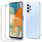 Coque pour Samsung A23 5G,Coque Galaxy A23 5G avec 2 Pièces Protection Écran en Verre Trempé, Transparent Étui de Protection en Silicone Antichoc, Mince Souple TPU Housse-6.6 Pouces- Transparente