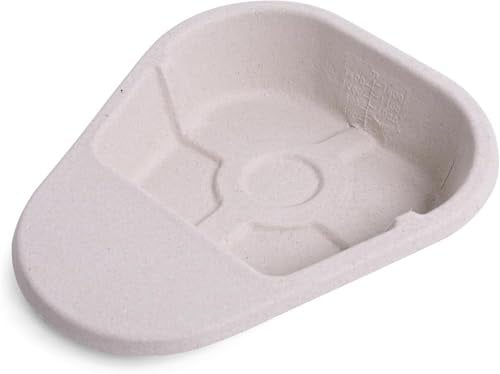 Quimed Italia - 20 Padelle Sanitarie Monouso Biodegradabili | In Polpa di Cellulosa Naturale | Capacità 1,6L | Compatibili con Supporti in Plastica | Ideali per Anziani e Lungodegenti (20)