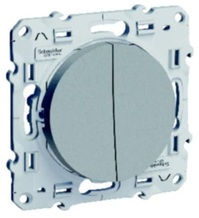 Mécanisme va et vient + poussoir (sans plaque) Odace - Aluminium