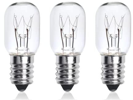 kanta 15W E14 Fridge, Freezer Bulb, Salt Lamp Pygmy Light Bulbs SES Sewing Machine Bulbs Small Edison Screw Warm White 2200K 240V 15W E14 Bulb Screw Pack of 3