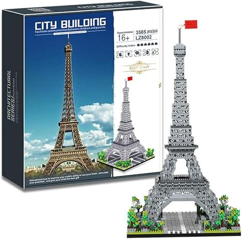 Building Blocks Set Paris Eiffelturm World-Famous Architecture Building Set, 3585 Klemmbausteine Mini Building Blocks Toys, Gift for Adults and Children