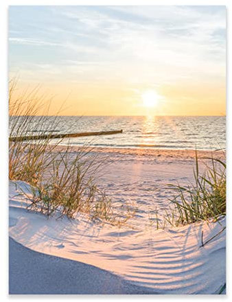Poster Strand und Meer Natur 30x40 cm Hochformat - OHNE RAHMEN XXL Wandposter Kunstdruck Fotoposter Wandbild Wandbilder Wand Bild auf Poster Wohnzimmer Schlafzimmer Küche