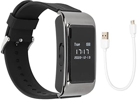 Focket Enregistreur Vocal Watch Enregistreur activé par la Voix, Caméra Cachée Montre avec Enregistrement de Vidéos HD 1080P, pour Salle de Classe de Discours de Réunion Intérieure (8G)