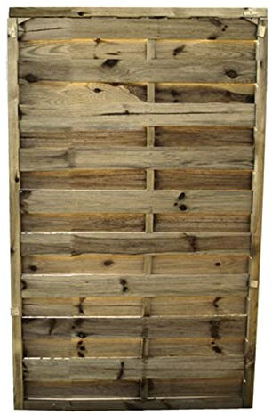 Mondo Viro Panneau de brise-vent en bois imprégné d'autoclave - Séparé pour jardin lattes horizontales (90x180)