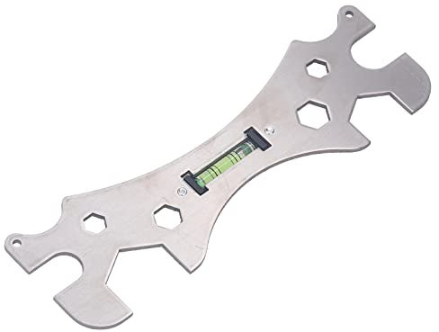 Syrisora Llave Inglesa Llave Universal Llave Multifuncional Llave de Baño con Llave de Nivel Herramienta de Instalación de Plomería
