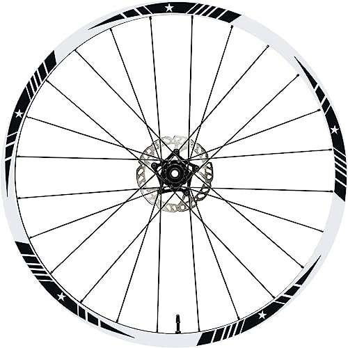 Pimastickerslab Komplettes Aufkleber-Set für Fahrradfelgen 26 Zoll - 27,5 Zoll - 28 - 29 Zoll (28 - 29 Zoll) Fahrrad MTB Bike Sticker Felgen hohe Qualität wählen Farbe MTB002 (28-29 Zoll, 070 Schwarz)