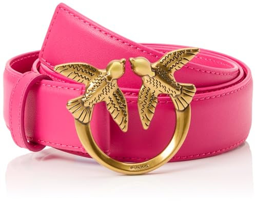 Pinko Love Berry H3 Belt Vitello Seta, Cintura Donna, N17q_pink Pinko-antique Gold, S