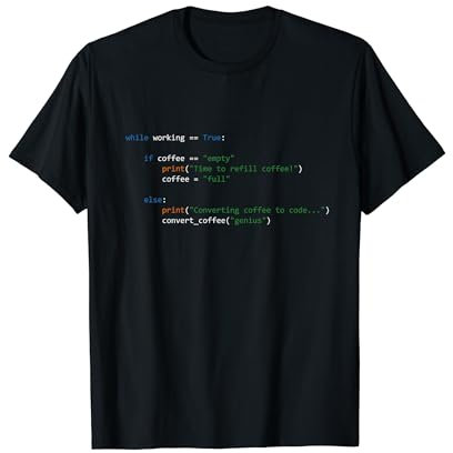 Funny computer code joke, coffee, python, geek, coder, humor T-Shirt