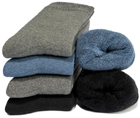 Occulto Herren Warme Wintersocken 6er Pack (Modell: Bille) Blau Mix 39-42