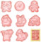 8 Pièces Moule Biscuit Emporte Pièce Dessin Animé Emporte Pièces en Plastique 3D Avec Poussoir Rose Decoupoir Patisserie Emporte Pièce en Forme Enfants pour Décoration de Biscuits