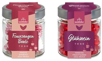 2er-Set Weihnachtsmarkt To Go | leckere Fruchtgummis und Bonbons zur Weihnachtszeit | Geschenk zu Weihnachten | Adventskalender Geschenk | Glühwein To Go & Feuerzangenbowle