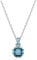 Swarovski Birthstone Anhänger Dezember, Blaue und Rhodinierte Damenhalskette mit Swarovski Kristallen