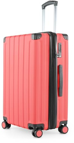 Hauptstadtkoffer Q-Damm Mittelgroßer Koffer (68 cm) 71-89 L, Koralle | ABS-Hartschale · TSA-Zahlenschloss · Erweiterbar · 4 Rollen · Austauschbare Ersatzteile · Aufgabegepäck · Urlaub · 1-2 Wochen