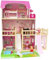 4iQ Group Puppenhaus aus Holz 73,5x59,5x83cm - Puppenhaus ab 3 Jahre Mädchen - Groß Haus mit 3 Etagen und Schwimmbad - Dollhouse mit Möbeln und Zubehör