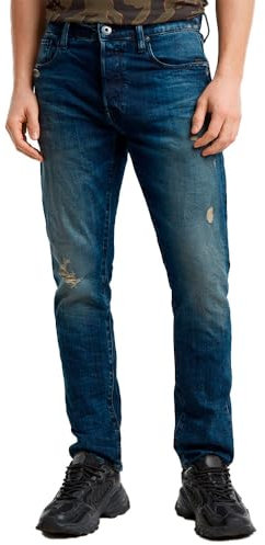G-STAR Herren 3301 Slim Jeans, Blau (Worn in Mountain Dusk Destroyed 51001-D498-G816), 32W / 34L