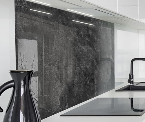 timalo Spritzschutz Wand für Herd, Küche Küchenrückwand Glasoptik | Acryl Glas 2mm | Glasrückwand Acrylglas Wandpaneele Rückwandschutz Platte | 120x80cm Schieferplatte