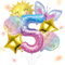 ALEGRE® Sonne Schmetterlinge Deko 5 Geburtstag Mädchen, Folienballon Schmetterling Deko Luftballon 5. Geburtstag, Geburtstagsdeko Mädchen 5 Jahre, Kindergeburtstag Deko für Schmetterling Themen Party
