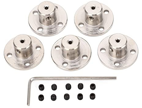 Connettore di accoppiamento a flangia da 5 pezzi - Accoppiatore per albero in acciaio 45 da 2 mm per motori modello RC fai-da-te