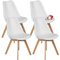 DUMOS Esszimmerstühle 4er Set, Elegant und Schön Modern Stühle Esszimmer, Pu-Leder Gepolstert küchenstühle, Esszimmerstuhl Geeignet für Küche, Wohnzimmer, Schlafzimmer (Weiß)