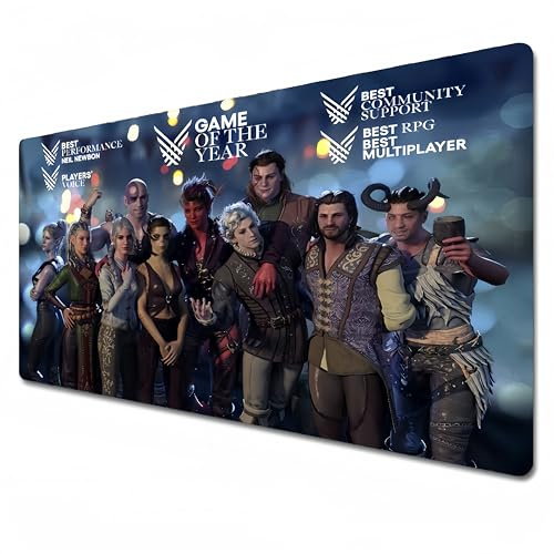 Odrys Baldur's Gate 3 Großes XXL Gaming Mauspad 900X400 | Office Schreibtischunterlage | Wasserdicht - rutschfest | Astarion