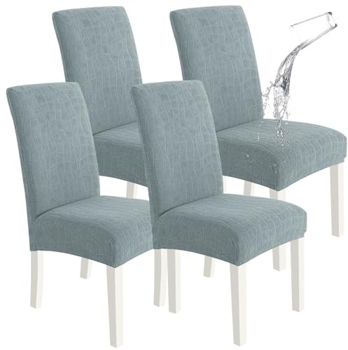 Ystyle Stretch Stuhlhussen 4er Set, Stuhlbezug Elastischer, Grau Blau | Stuhlbezug Elastischer Für Stühle Abnehmbarer, Stuhlbezüge Chair Cover Langlebig Universal, Für Bankett Deko Und Partys