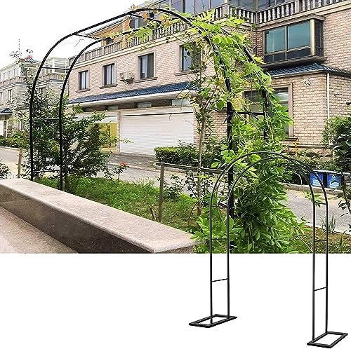 Gartenbogen Rosenbogen Spalier Gartenbogen Metall Stallbogen Dach Schwarz Spalier Torbogen Pflanzbogen 300X220cm 240X220cm 350X220cm für Kletterpflanzen Eingang Geißblatt Rasen (Schwarz B24M