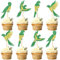 Blumomon 24 Stück Papagei Happy Birthday Cupcake Toppers Papagei Cupcake Dekoration Papagei Kuchen Dekorationen Vogel Thema Baby Dusche Kinder Jungen Mädchen Geburtstag Party Supplies
