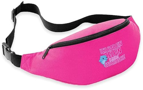 Ich hab EIN Delfin in meiner Bauchtasche - Bauchtasche | Malle | Party | Urlaub | lustige Sprüche | Festival | Umhängetasche | Pink