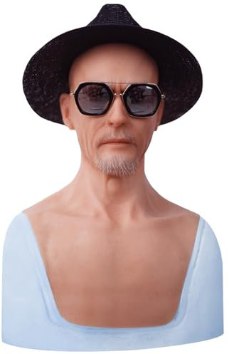 LCUPPON masque en silicone réaliste homme pour Halloween Crossdressing Cosplay (Ivoire)
