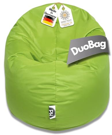 PATCH HOME 2-in-1 Sitzsack Sessel - Gaming Bean Bag mit Reißverschluss - Bereits befüllt, Ergonomisch & Robust für Kinder & Erwachsene - Indoor & Outdoor, Wetterfest (Kiwigrün, 155cm)