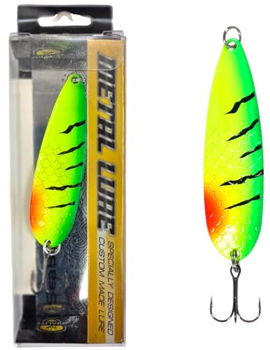 SEABUZZ Asymmetrisch Blinker 23,5g/8,5cm - Hecht Barsch Zander Angelköder - Drillingshaken Köder - Metalllöffel Harte Köder - Spinner Angeln Sport Set - Angel Spoon - Hechtköder – Barschköder (YTR)