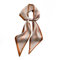 GIMIRO Satin Seidenschal 148 x 13,5 cm Krawatte Double Layer Bund für Blazer, Mantel, Kleid (Brown - Light Brown - Dots)
