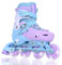 Einstellbare Kinder Inline-Skates für Mädchen mit Light Up Wheels, Roller Skates Blades für Jugend Kinder Indoor & Outdoor Anfänger (Violett, S)