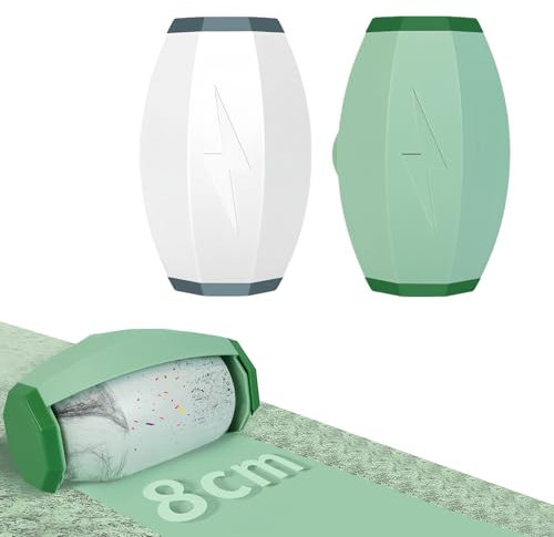 AMFUN 2 Stück Fusselrolle Wiederverwendbar, Waschbare Klebrige Gel Fusselrolle Ball, Tragbarer Tierhaarentferner Fusselrolle für Tierhaare Kleidung Sofas (Grün+Weiß)