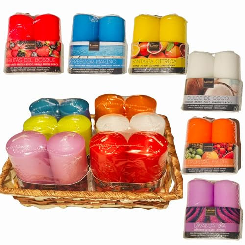 Velas Perfumadas, Pack de 12 Velas Aromáticas | Ambientador para el Hogar | Regalos Originales para Mujer, Decoración, Rituales, Meditación, Yoga y Aromaterapia para la casa