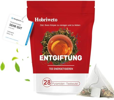 Detox Tee für Abnehmen, 28 Tage Gewichtsverlust Detox Tee – Natürliche Kräutermischung mit Camellia, Ginseng & Taraxacum – Fördert Stoffwechsel & unterstützt Balance, Koffeinfreier