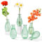 Otauoaea Juego de 6 Jarrones Pequeños de Cristal, 220ml Vintage Mini Jarrones Decoración Set,Jarrones para Decoración de Mesa de Boda Diferentes Tamaños Florero para Decoraciones de Boda,Verde