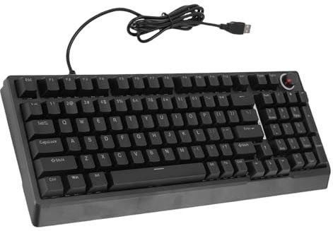 XUMIUZIY Wired RGB Gaming Tastatur, 98 Tasten Mechanical Feel Gaming Tastatur mit K nopf, Mehrere RGB Modi, 80% Layout, Stille Ergonomische Tastaturen für PC, Laptop