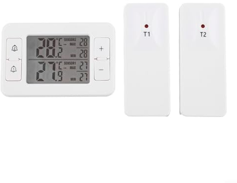Termometro senza fili per interni ed esterni, elettronico, da uno a due, sensori per la casa, frigorifero, congelatore, cantina, camper, monitoraggio materiale ABS