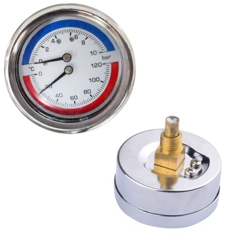 Tidevib Temperatur-Manometer Kesselheizungen 0-10 bar 0-120 mit G1/4 G1/2 G3/4 Gewinde Fußbodenheizung