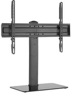 MAXMOUNT Schwenkbarer TV Tischständer 37–70 Zoll – fernsehständer mit Glasfuß, höhenverstellbarer tv standfuss mit Kabelmanagement, bis 40 kg, Schwarz