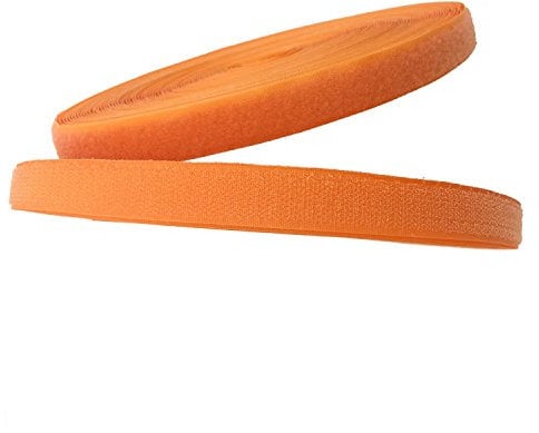 TUKA 25m x 20mm Klettband zum aufnähen, Rückseite Nicht selbstklebend, 25 meter Flausch & 25m Hakenband, 20mm breit Klettverschluss, Extra Stark Haftkraft Flausch & Haken, Orange TKB5004 orange